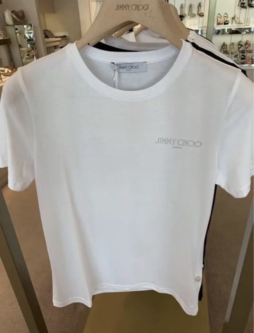 オンラインストア公式 JIMMY CHOO バックプリント ロゴ Tシャツ 白