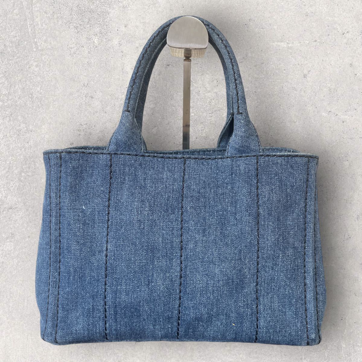 PRADA プラダ カナパ ミニ mini 2wayハンドバッグ インディゴ SSサイズ