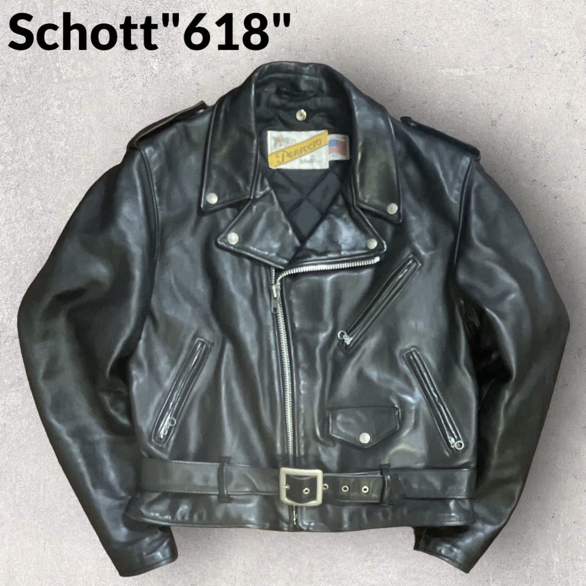 Schott ショット USA製 618 バイカータグ後期 ダブルライダース