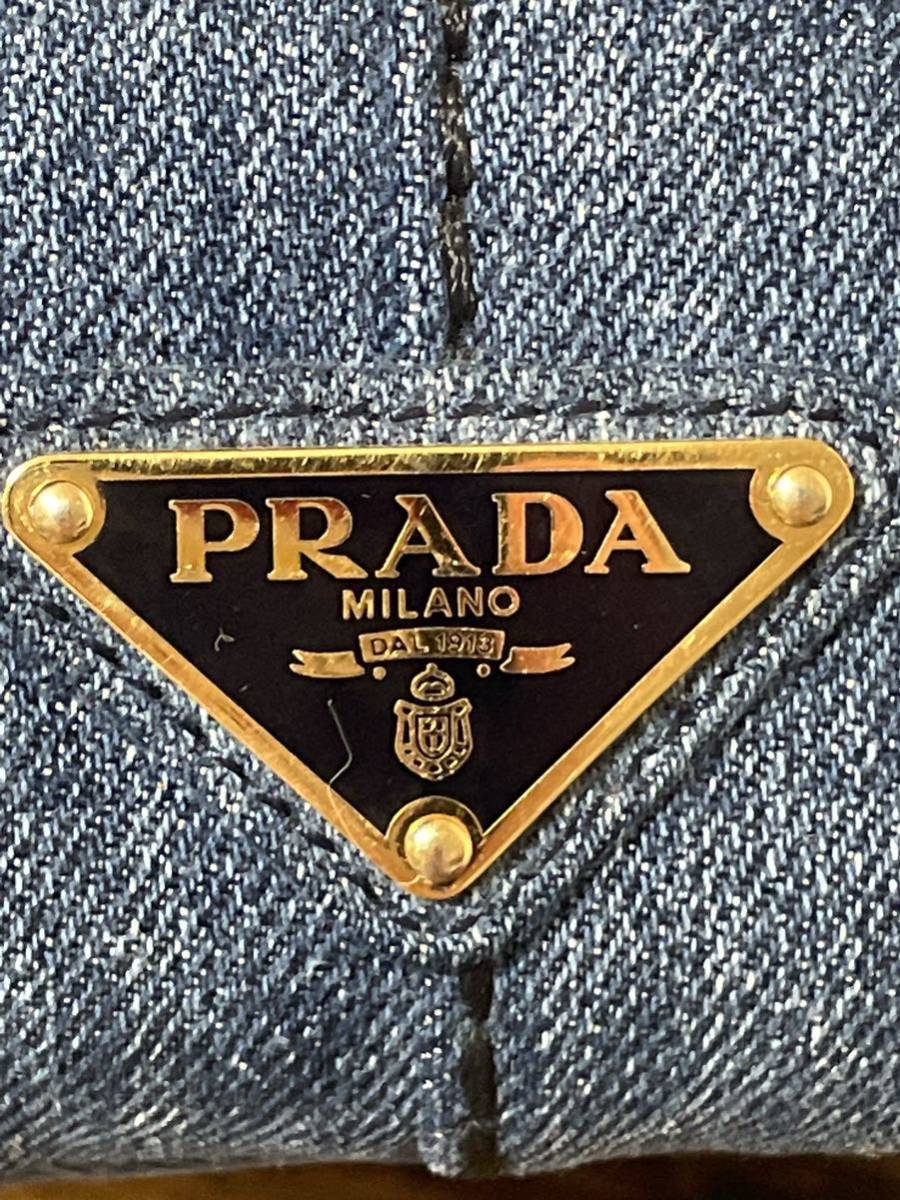 PRADA プラダ カナパ ミニ mini 2wayハンドバッグ インディゴ SSサイズ
