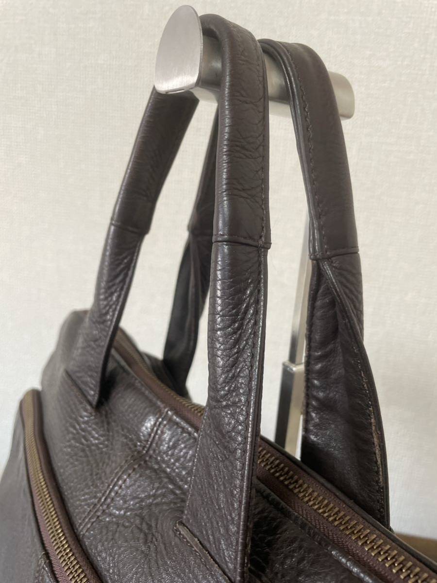 定価¥45.100 PORTER ポーター ウィズ オールレザー ブリーフケース シボ革 ブラウン