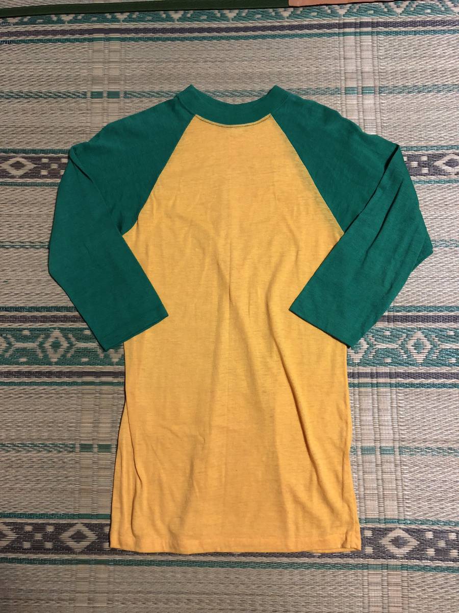 ヤフオク! - 80年代 ビンテージ 七分袖 Tシャツ ラグラン 緑 黄