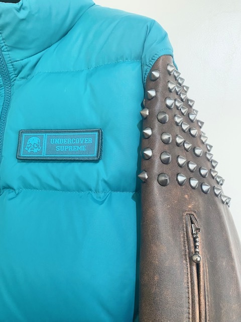 Supreme × UNDERCOVER 23ss Leather Sleeve Puffer Jacket M Teal