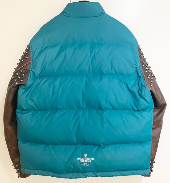 Supreme × UNDERCOVER 23ss Leather Sleeve Puffer Jacket M Teal