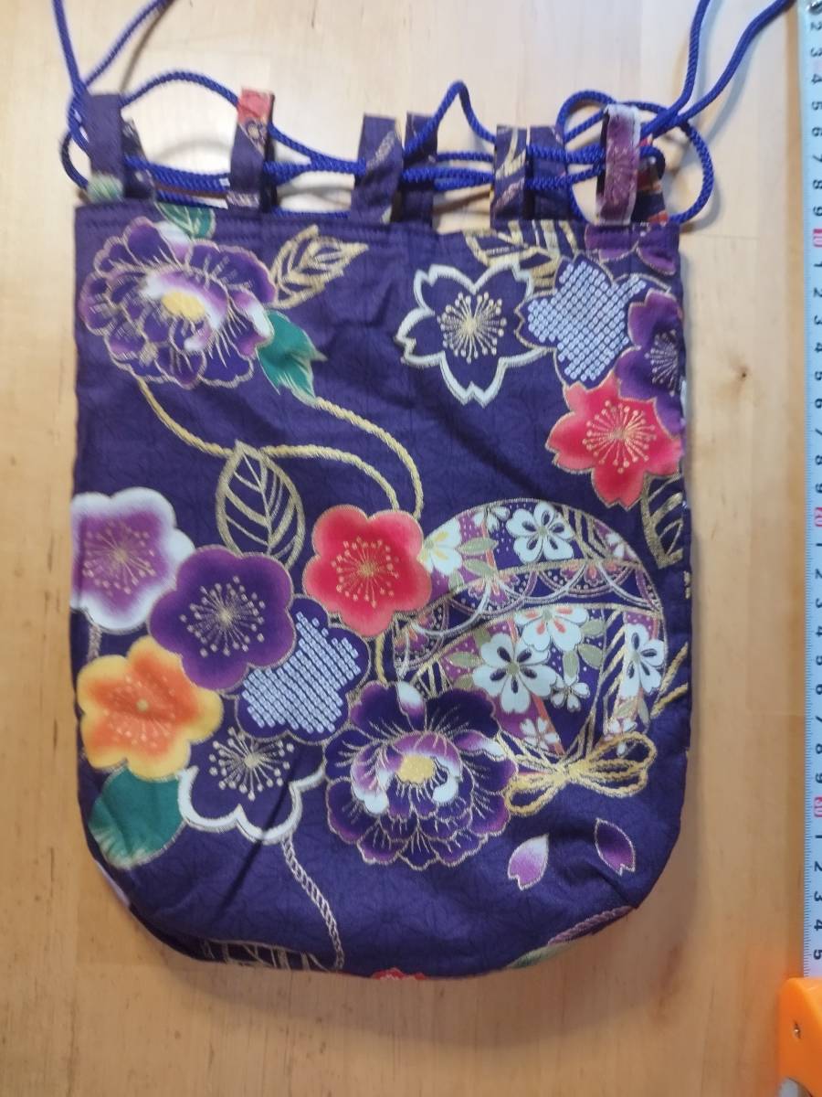  тканевая сумка мешочек двусторонний покрой мир рисунок цветок ⑤