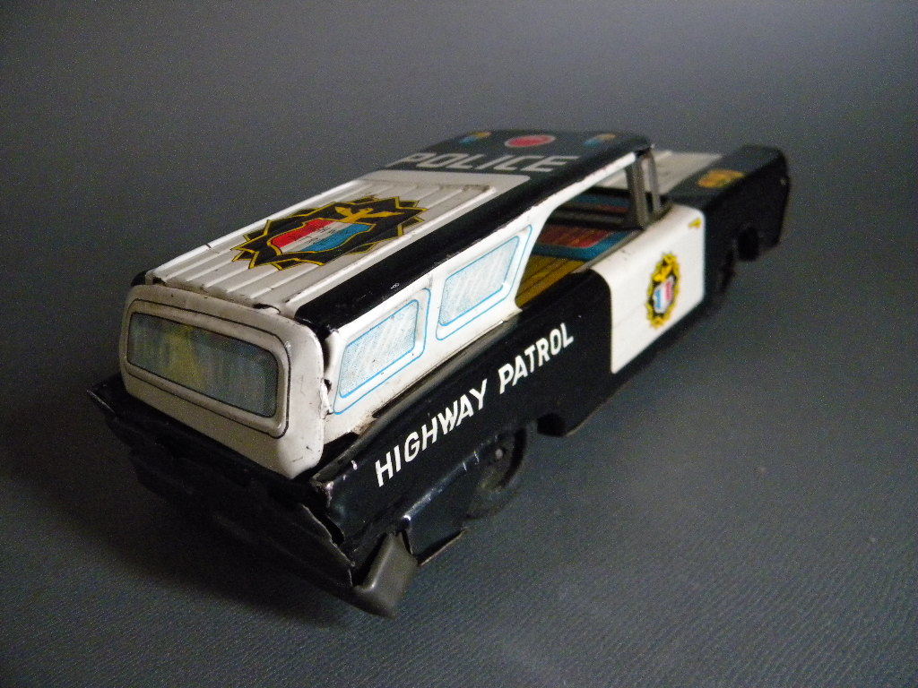 当時物 ★★POLICE HIGWAY PATROL 日本製ブリキ 18㎝ !! フリクション作動良好 ステーションワゴン 旧車 バン パトカー★★「定形外/LP可」_画像8