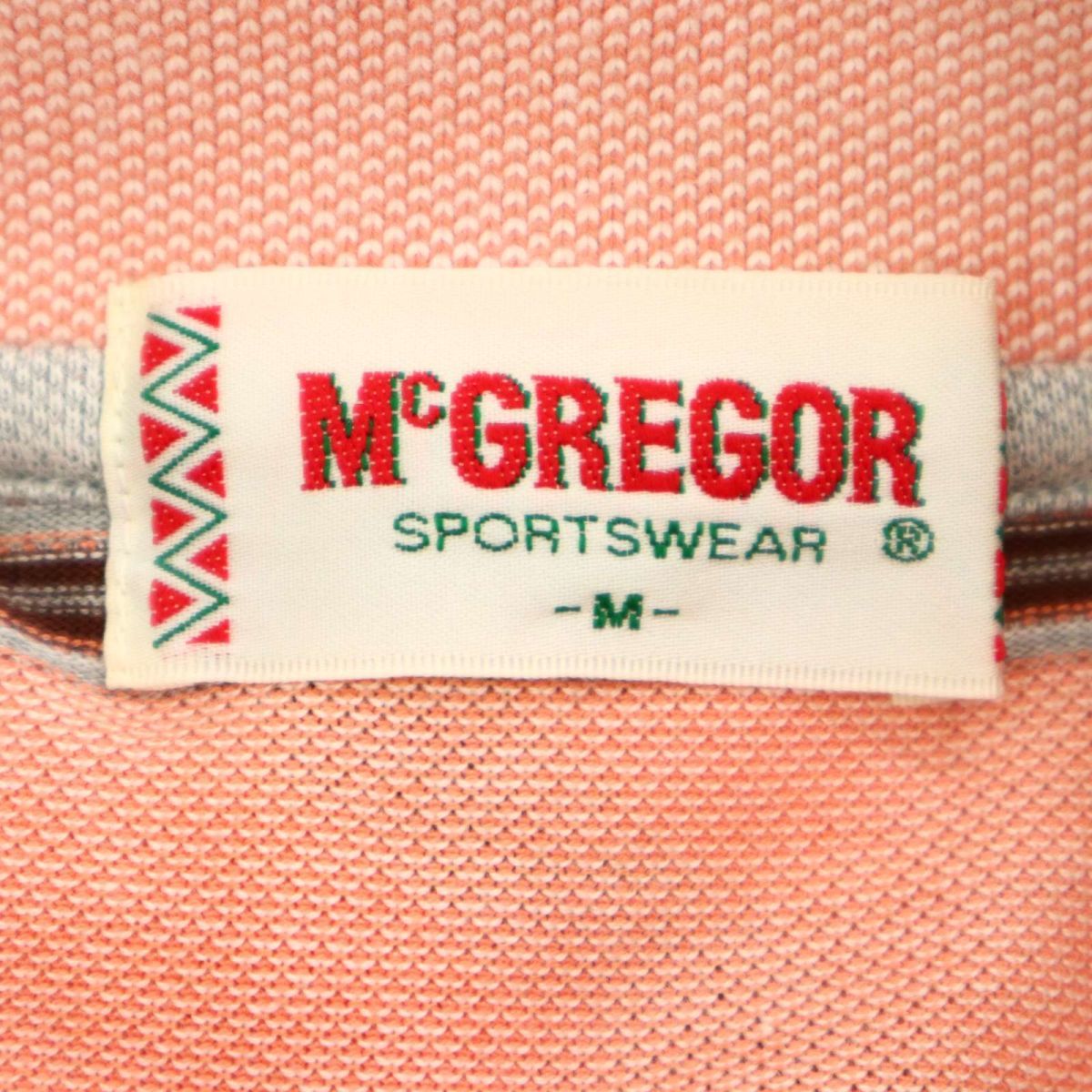 McGREGOR マクレガー 春夏 半袖 ロゴ刺繍★ 鹿の子 ボーター ポロシャツ Sz.M メンズ ピンク C3T04670_5#Aの画像9