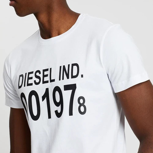 新品 DIESEL ディーゼル クルーネック 半袖プリントTシャツ ホワイト M_画像2