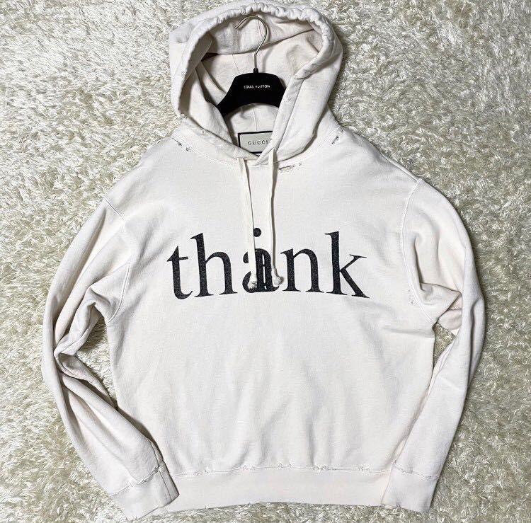 20AW 美品○GUCCI グッチ 634674 think thank シンク/サンク フーディ