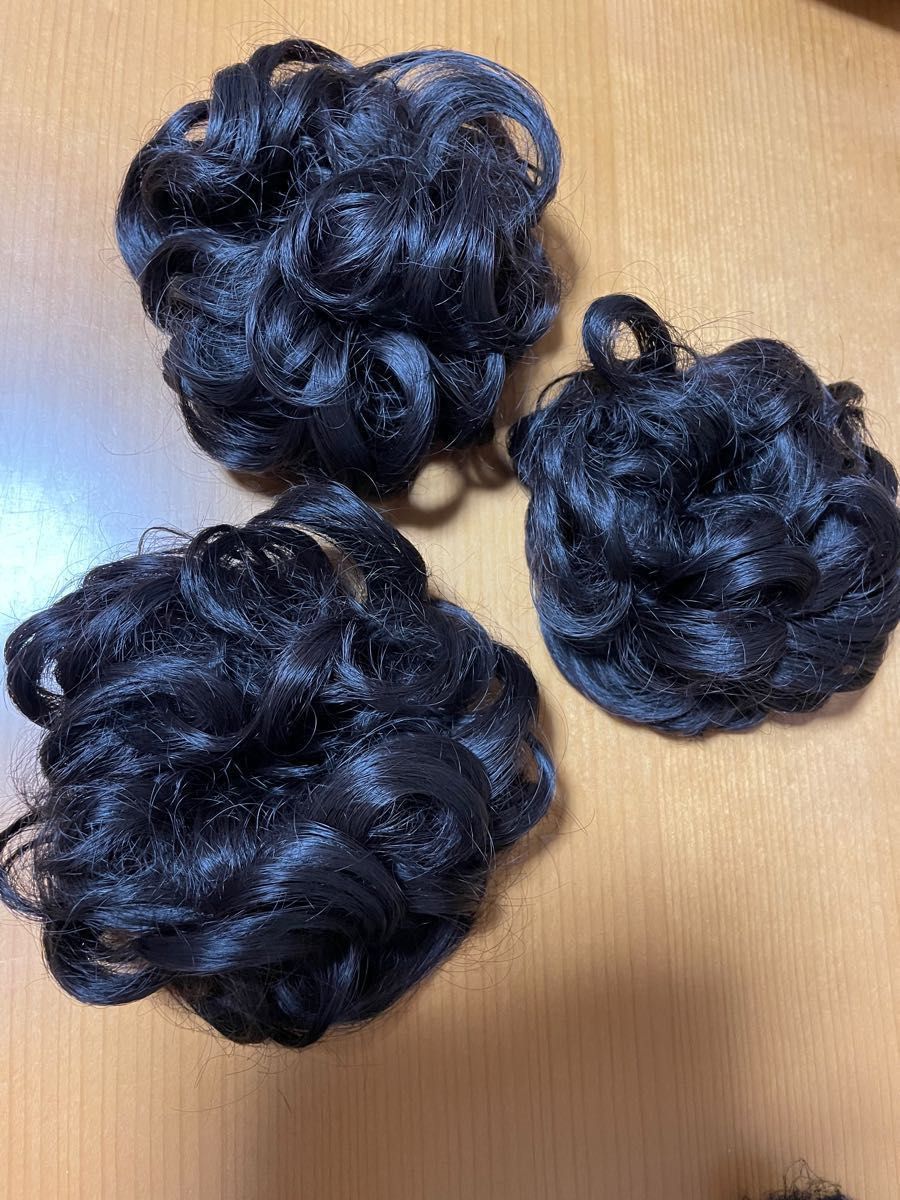 3セット お団子ウィッグ ポイントウィッグ 和装 シニヨン お団子 つけ毛 シュシュウィッグ フォンテーヌ