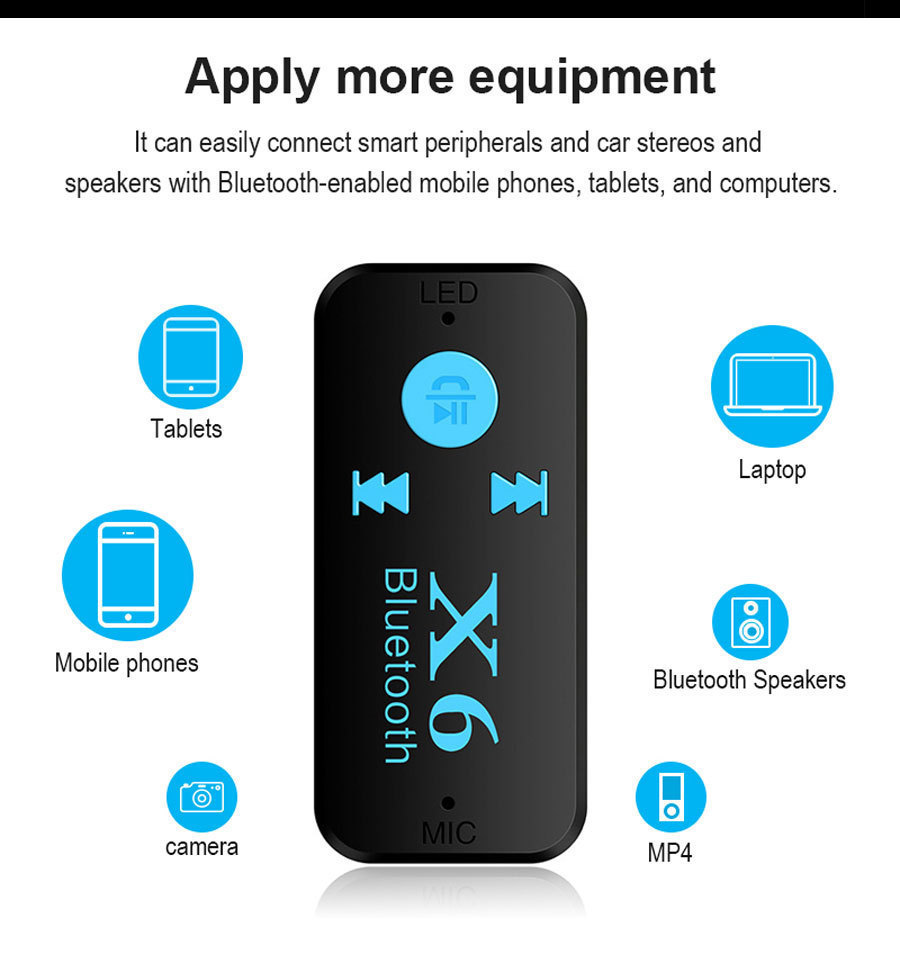 即決) ポータブル Bluetooth 5.0 オーディオ レシーバー ミニ 3.5mm HIFI AUX ステレオ TV PC ワイヤレス カー スピーカー ヘッドフォン_画像4