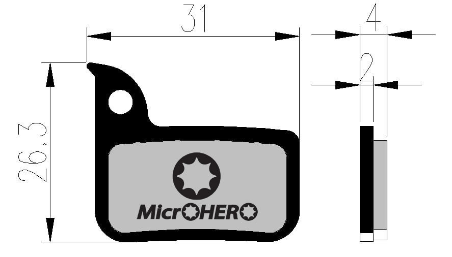 【即納】MicrOHERO製 SRAM Road Red Hydraulic disc LEVEL ULTIMATE/TLM用　ディスクブレーキパッド　レジンパッド_画像4