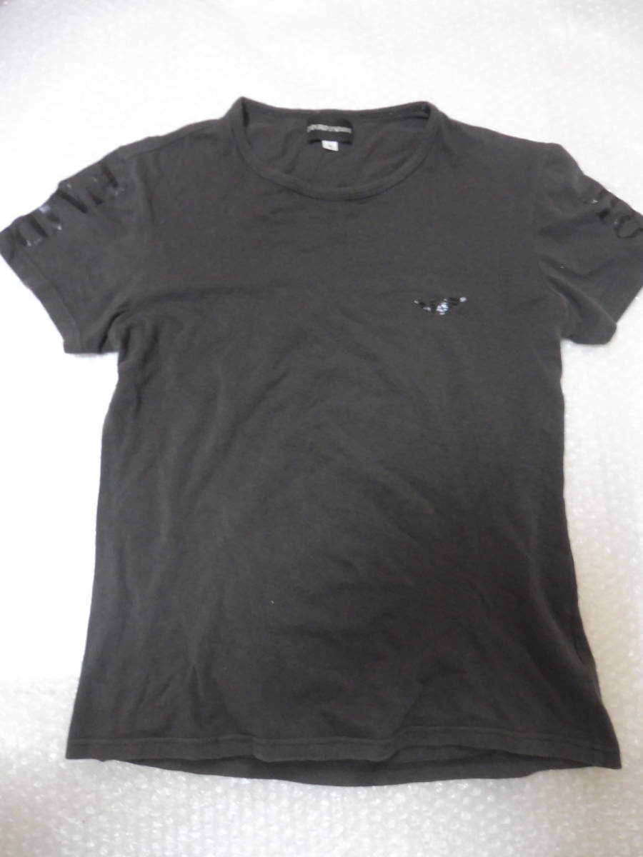 2022年のクリスマス EMPORIO エンポリオアルマーニ ARMANI Tシャツ　ブラック　両腕プリント　日本正規品 半袖 半袖Tシャツ