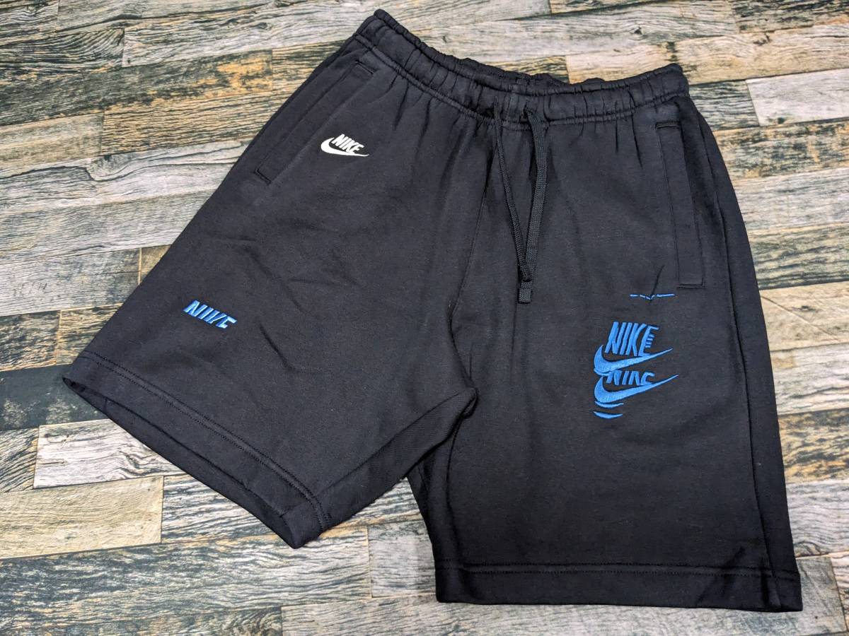  последний S Nike все вышивка Logo тренировочный Short осмотр хлопок флис обратная сторона ворсистый sushu шорты шорты черный / чёрный 2L/LL