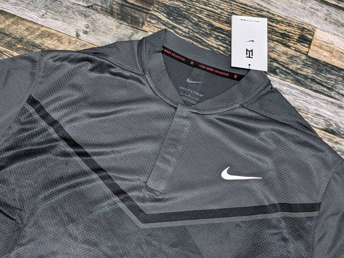 最後 L NIKE GOLF DRI-FIT ADV TW POLO @10230円 検 タイガー ウッズ 上質 ひんやり ツルサラ ナイキゴルフ ポロシャツ 黒/ブラック/グレー