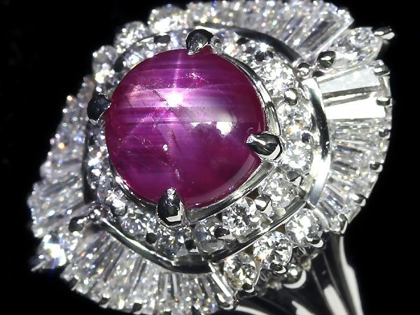 8667S【1円～】新品【RK宝石】≪Star Ruby≫ 極上非加熱スタールビー 大粒1.65ct!! 極上ダイヤモンド 総計0.91ct Pt900 高級リング ダイヤの画像1