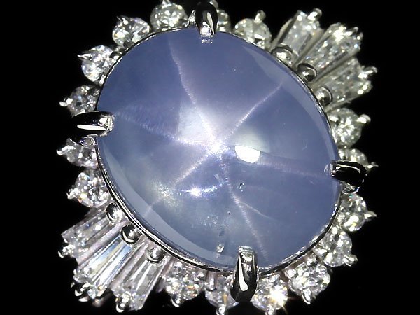 8744T【1円～】新品【RK宝石】≪Star Sapphire≫ 極上非加熱スターサファイア 大粒5.95ct! 極上ダイヤモンド Pt900 高級リング ダイヤ_画像2