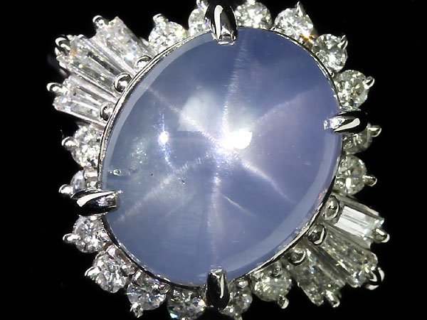 8744T【1円～】新品【RK宝石】≪Star Sapphire≫ 極上非加熱スターサファイア 大粒5.95ct! 極上ダイヤモンド Pt900 高級リング ダイヤ_画像1