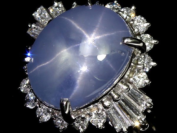8744T【1円～】新品【RK宝石】≪Star Sapphire≫ 極上非加熱スターサファイア 大粒5.95ct! 極上ダイヤモンド Pt900 高級リング ダイヤ_画像4