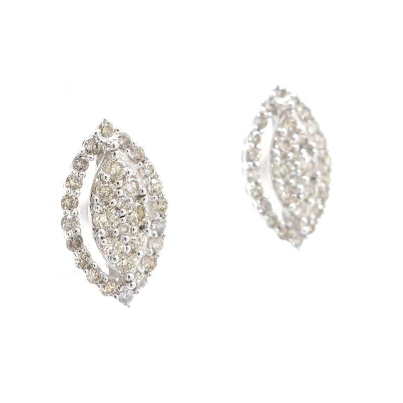 買蔵 ダイヤモンド ピアス 0.5ct K18 ホワイトゴールド WG ジュエリー