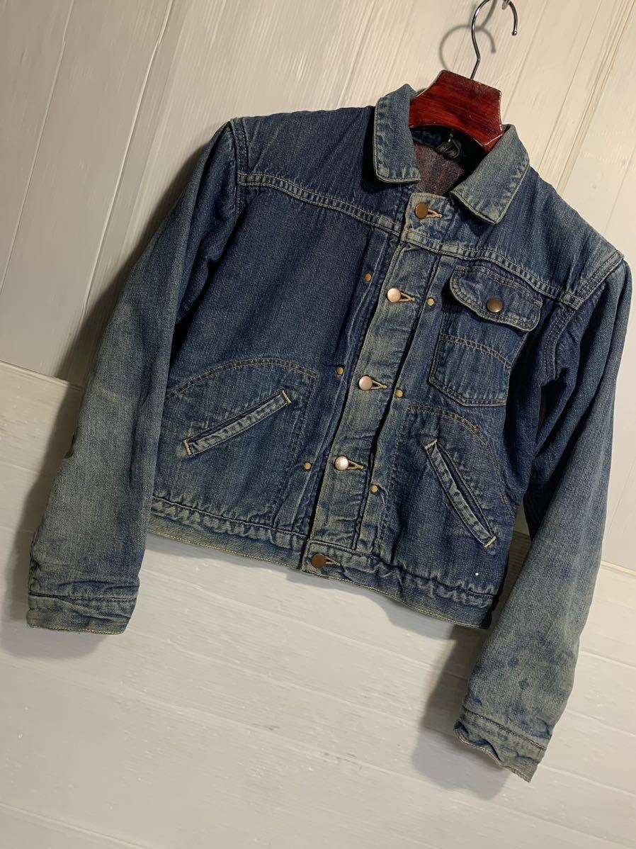 60's ヴィンテージ WRANGLER ラングラー ？　濃淡色落ちデニム　赤耳　& ブランケット　8MJL ? デニムジャケット　ジージャン　Gジャン_画像9