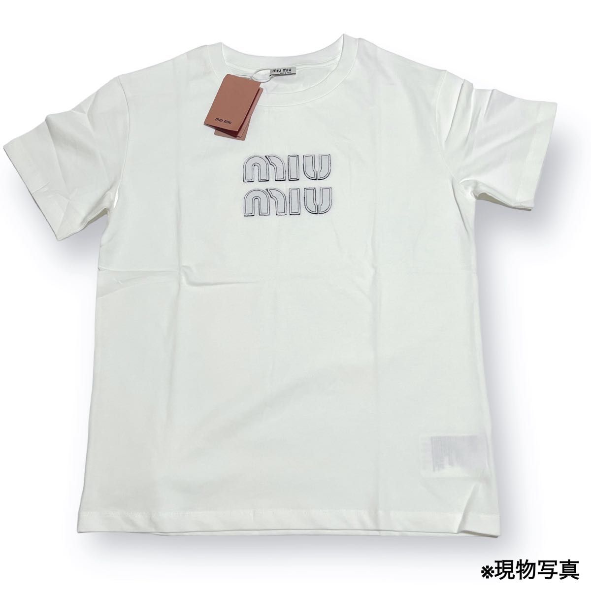 新品】 MiuMiu(ミュウミュウ)コットンTシャツ Mサイズ|Yahoo 新品】 MiuMiu(ミュウミュウ)コットンTシャツ Mサイズ|Yahoo