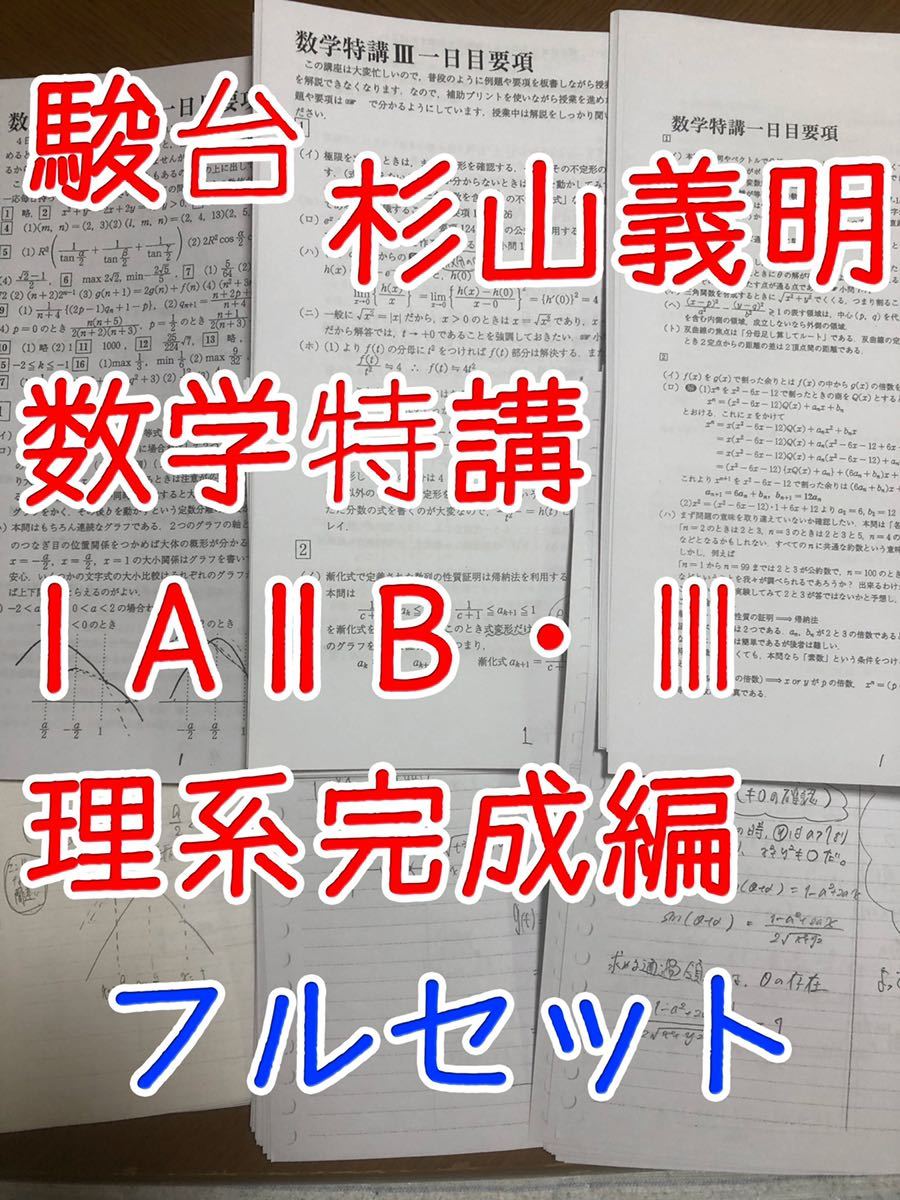 素晴らしい ⅠAⅡB 数学特講 夏期 杉山先生 駿台 Ⅲ 理系完成編 直前