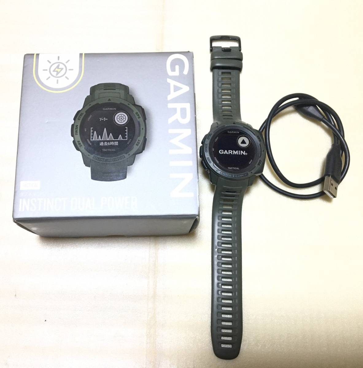 GARMINガーミンInstinct Dual Power Tactical Edition moss