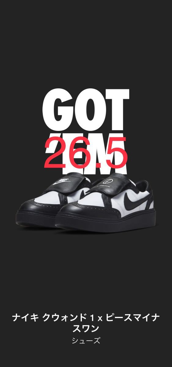 新品未開封 NIKE×PEACEMINUSONE G-Dragon Kwando 1 Black and White
