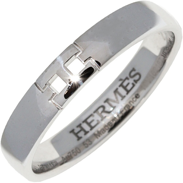 エルメス 指輪 K18WG エヴァーヘラクレス ウェディングリング 幅3.5ミリ H119854B 00053