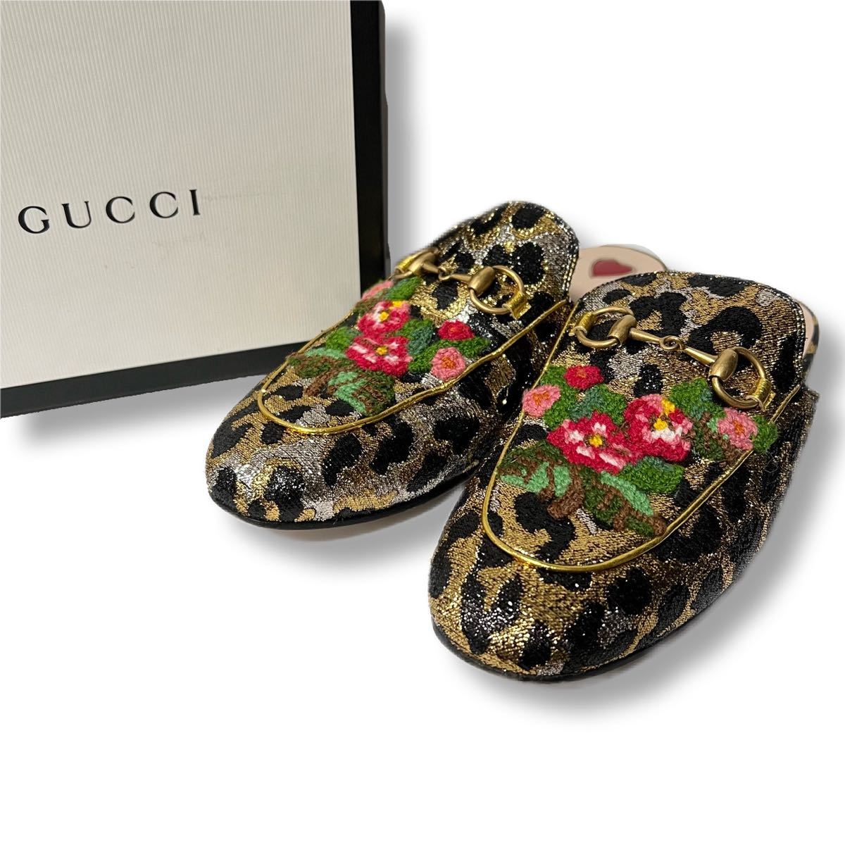 GUCCI グッチ プリンスタウン ホースビット サンダル レオパード 豹柄