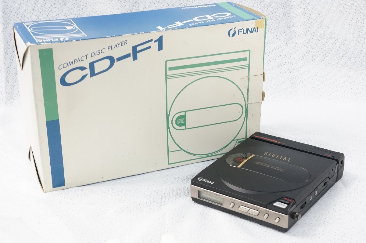 15○レトロ家電 ヴィンテージ FUNAI/フナイ コンパクトCDプレーヤー CD-F1 通電確認済 ポータブルCDプレーヤー○2757N1/2b