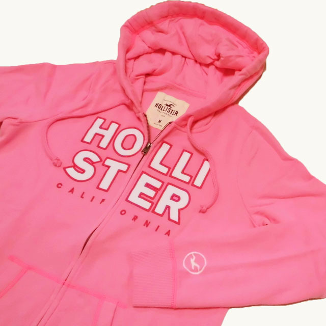 ★Hollister/ホリスター★スウェットフルジップパーカー (Pink/M)
