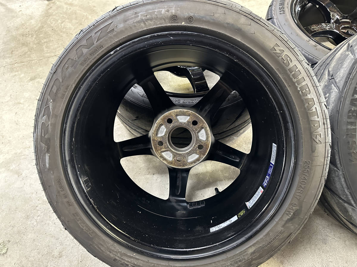 RAYS 57CR 17インチ9.0j+38 114.3 5H 4本 シバタイヤTW200付