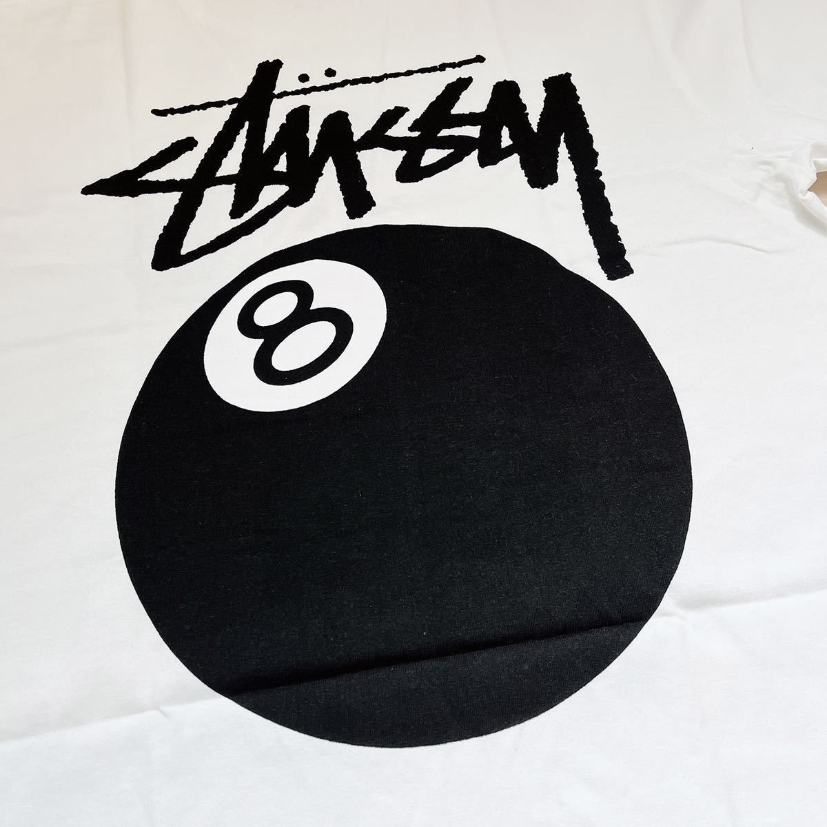 送料無料☆stussy ステューシー メンズ レディース 半袖 Tシャツ 8ボール 白 M