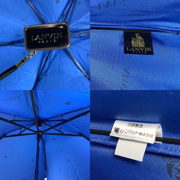 E4066【コンパクト】折りたたみ傘 ■未使用 LANVIN ランバン ブルー系 ■美品 GIVENCHY ジバンシー 茶系_画像4