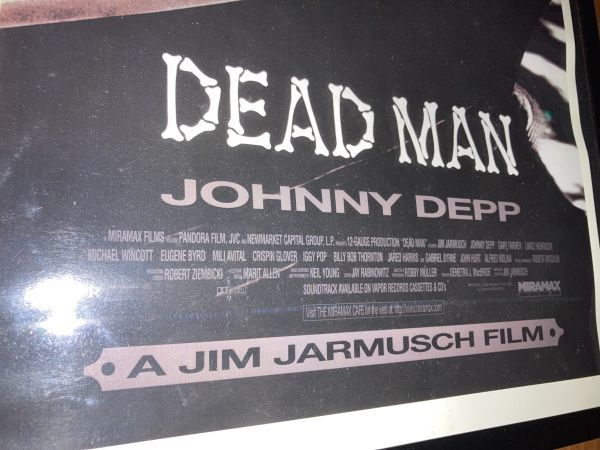 貴重★デッドマン「DEADMAN」ジョニーデップ ジムジャームッシュ ニールヤング 額付 ポスター カフェ CAFE JAZZ 喫茶店 古着屋 古民家