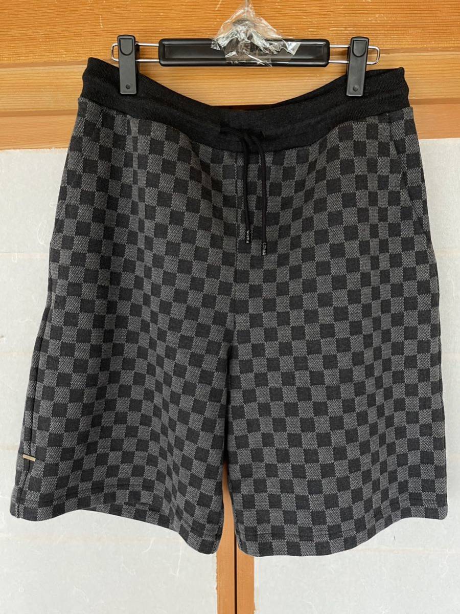 ルイヴィトン ダミエ柄ショートパンツ コットンスウェット素材 サイズM