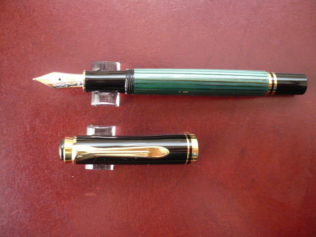 廃盤品☆美品☆ペリカン万年筆☆初期型ペン先 M300 グリーンストライプ