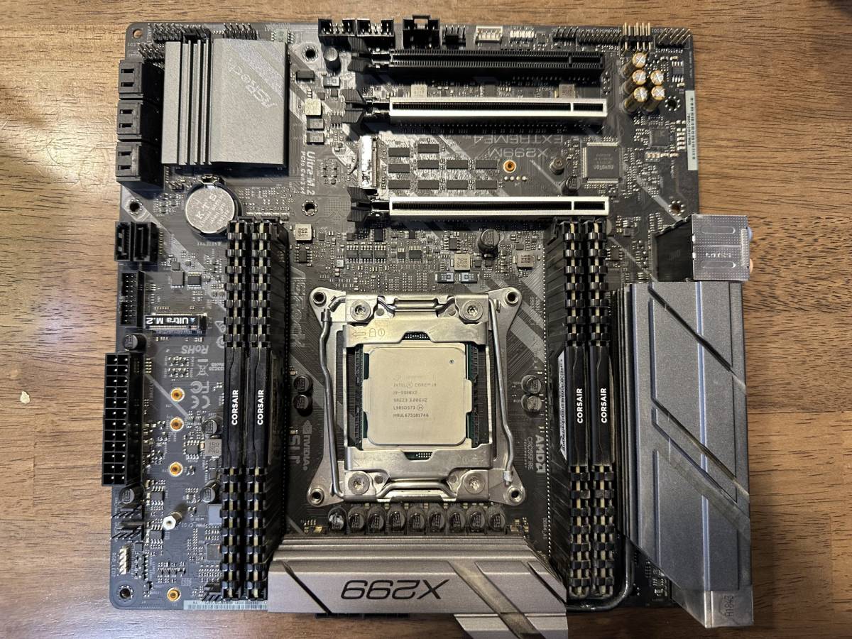 CPU Core i9 9980XE, マザーボード ASRock X299M Extreme4, メモリ