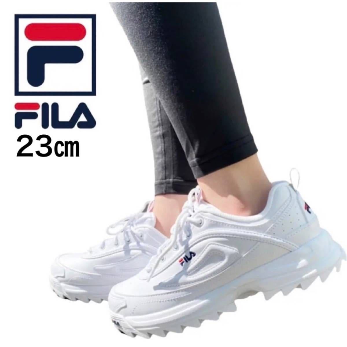 ☆正規品新品☆FILA DISTORTER フィラ シューズ 靴 F51700125 スニーカー ディストーター 厚底 ソール レディース ホワイト JP23.0cm