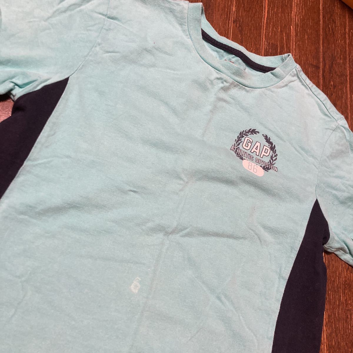 GAP Gap Kids 150 short sleeves T-shirt 2 pieces set turquoise blue . Brown side line one Point 