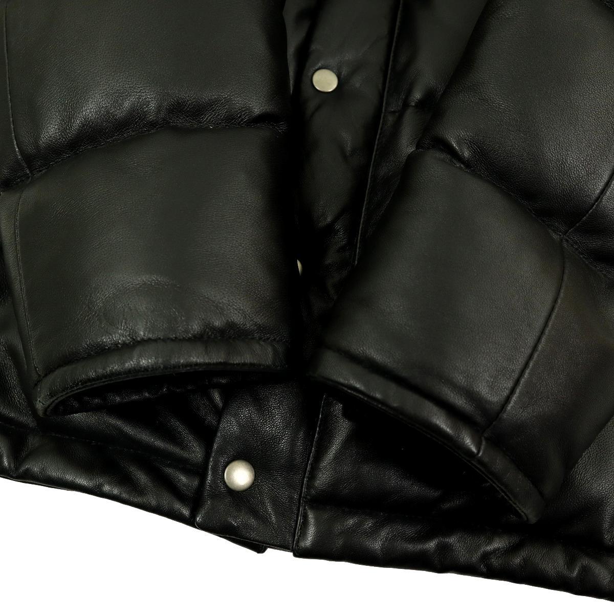 【S2692】【美品】【羊革】Liugoo Leathers リューグーレザーズ ダウンジャケット レザージャケット オールレザー サイズM_画像4