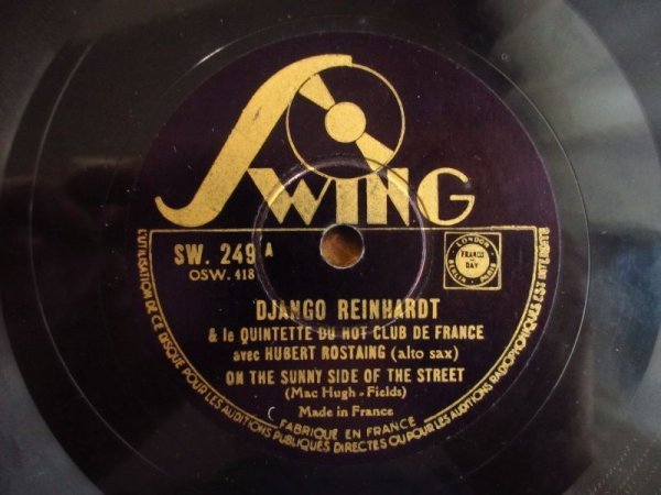 SP record Jean go line Hal toDjango Reinhardt Le Quintette Du Hot Club De France On The Sunny Side Of The Street I Won\'t Dance Swing