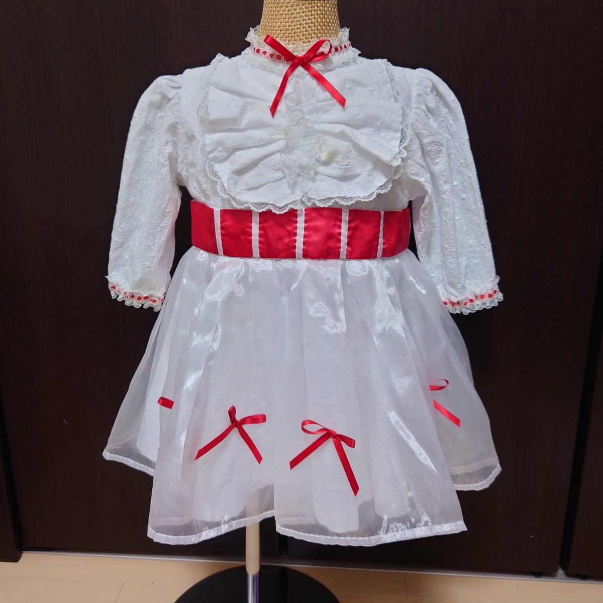 【中古汚れアリ】自作　メリーポピンズ　コスチュームセット　子供用　90cmから100cm位　Dハロ仮装