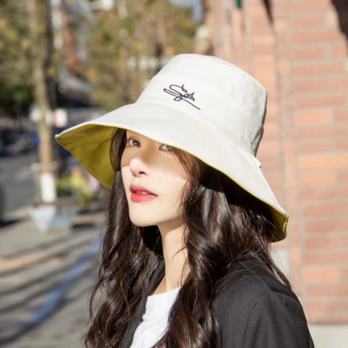 販売 リバーシブル バケットハット 帽子 UVカット 日よけ 小顔効果 つば広 韓国