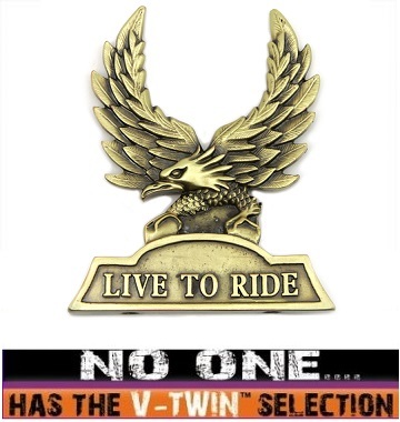 V-TWIN 42-0156 sissy bar insert Eagle Sissy Bar Insert &#34;Live To Ride&#34;