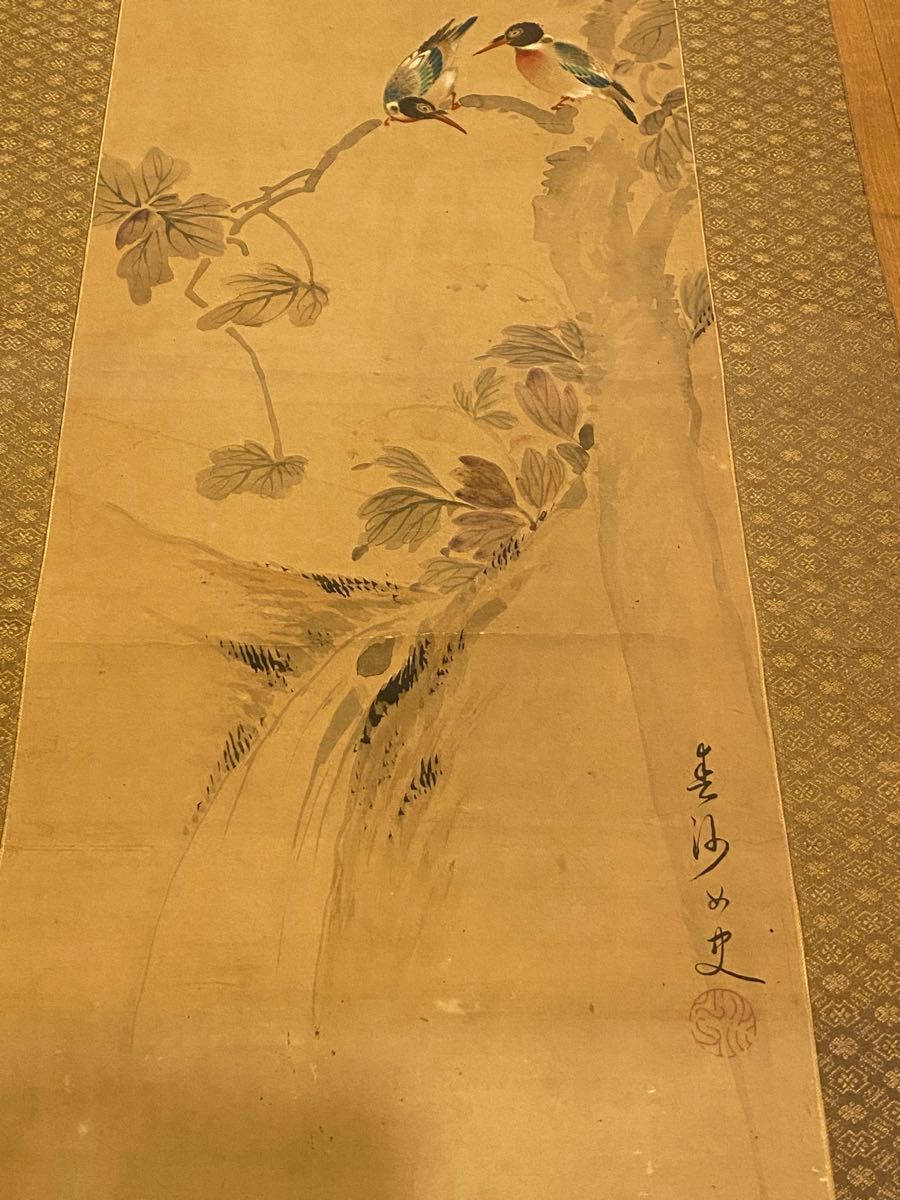 日本画 肉筆 掛軸 肉筆 真作 掛け軸・書画立軸. 骨董品 共箱