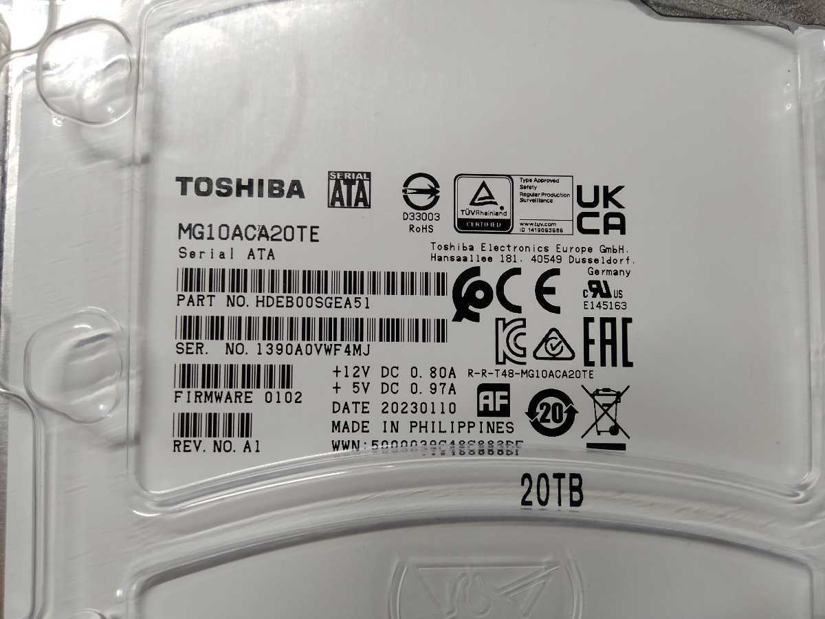 新品】TOSHIBA 東芝 MG10ACA20TE [3.5インチ内蔵HDD / 20TB / 7200rpm