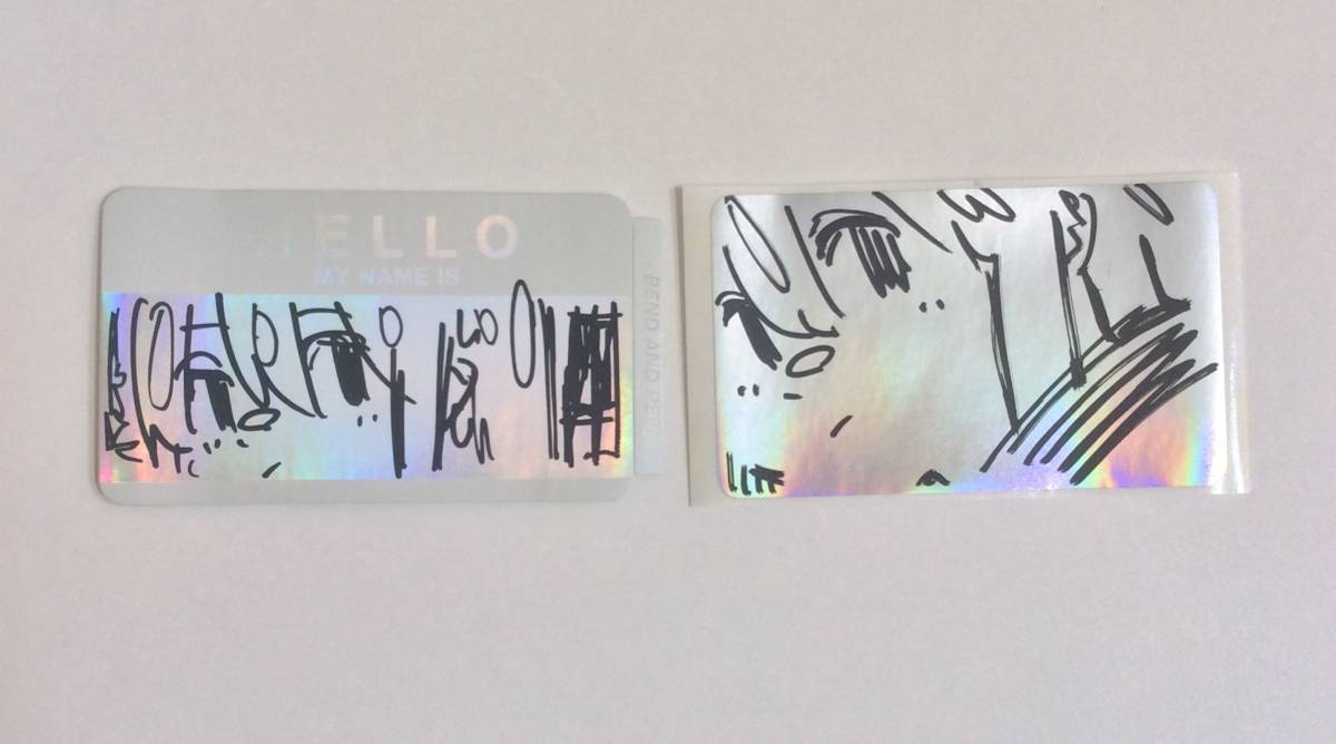 【直筆イラスト ホログラムステッカー】【2枚セット】◆ シゲマツ/NANTOKA Painted Sticker ◆ 新品未使用品 ◆b